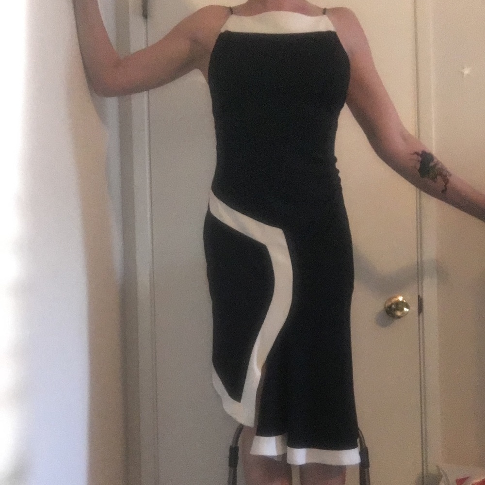 Ruby Rox Black and Off White Cocktail Dress